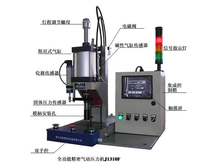 PLC控制壓力、位移監(jiān)控全功能氣動壓力機(jī)